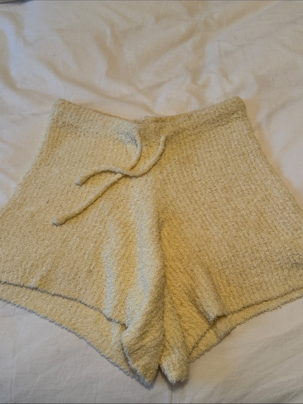 WeWoreWhat Cozy Yellow Knit Lounge Shorts